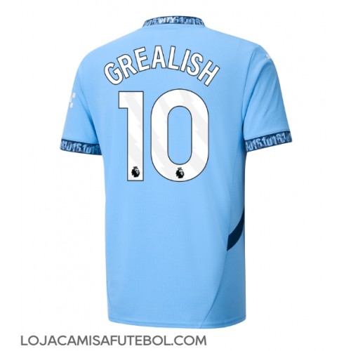 Camisa de Futebol Manchester City Jack Grealish #10 Equipamento Principal 2024-25 Manga Curta